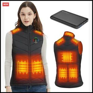 Heated Vest with Battery Pack Slim Fit Quilted Windproof Winter Outdoor Wear